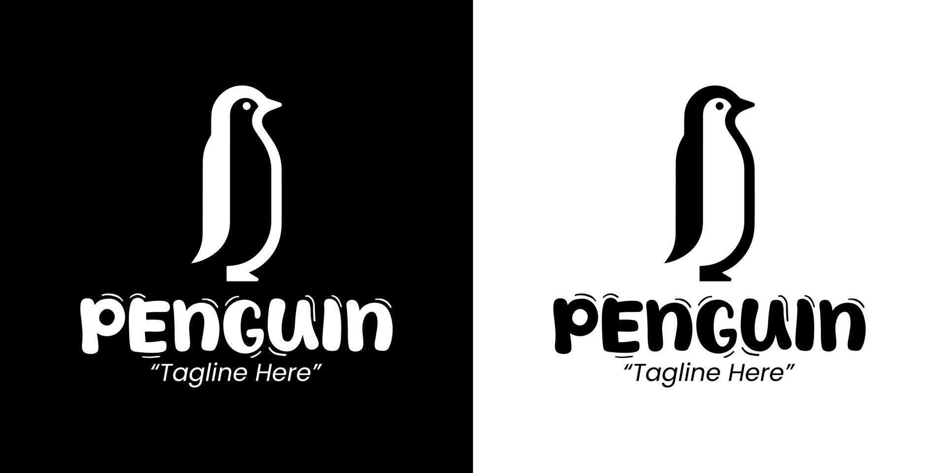 Minimalist Professional Penguin Logo Design for Corporate Branding in Black and White vector
