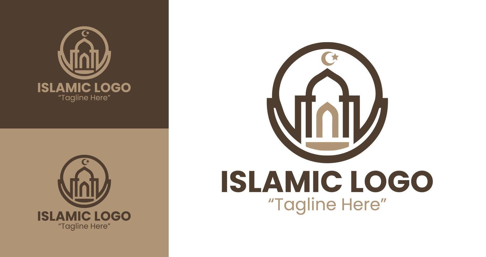 Modern Islamic Branding Logo with Elegant Mosque Structure Design vector