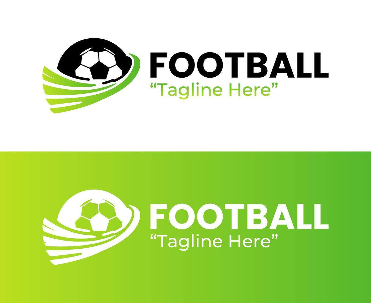 Modern Football Logo in Green and White for Sports Teams and Events Branding vector