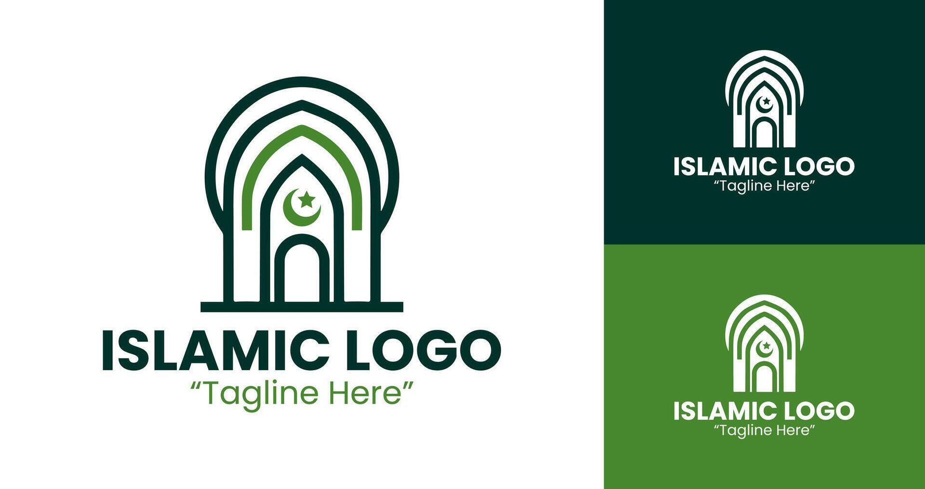 Exclusive Dome and Crescent Logo for Islamic Event Branding Ideas vector