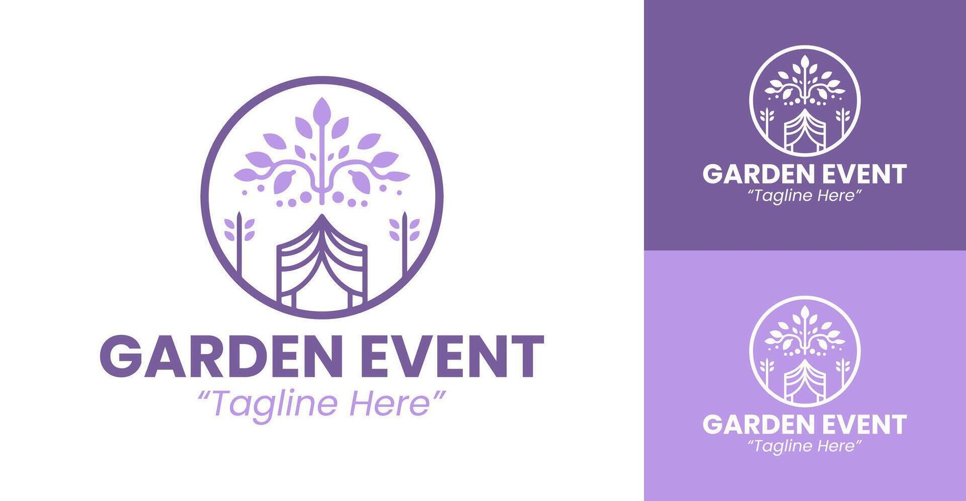 Elegant Lilac Garden Event Logo for Branding and Event Promotion vector