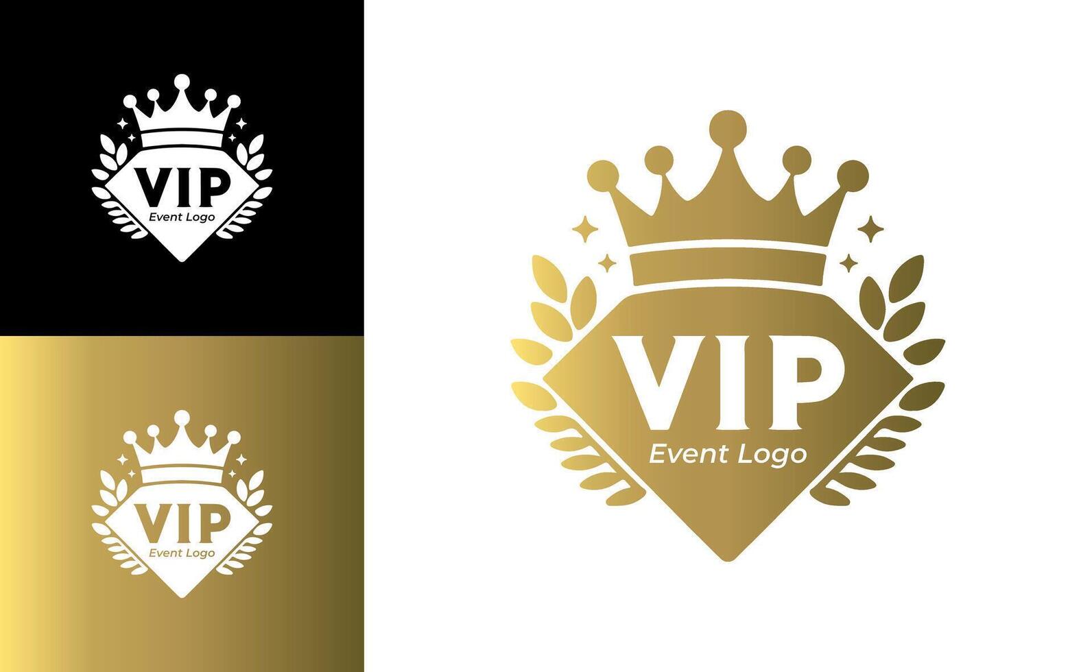 Sophisticated VIP Crown Logo in Gold for Exclusive Event Identity vector