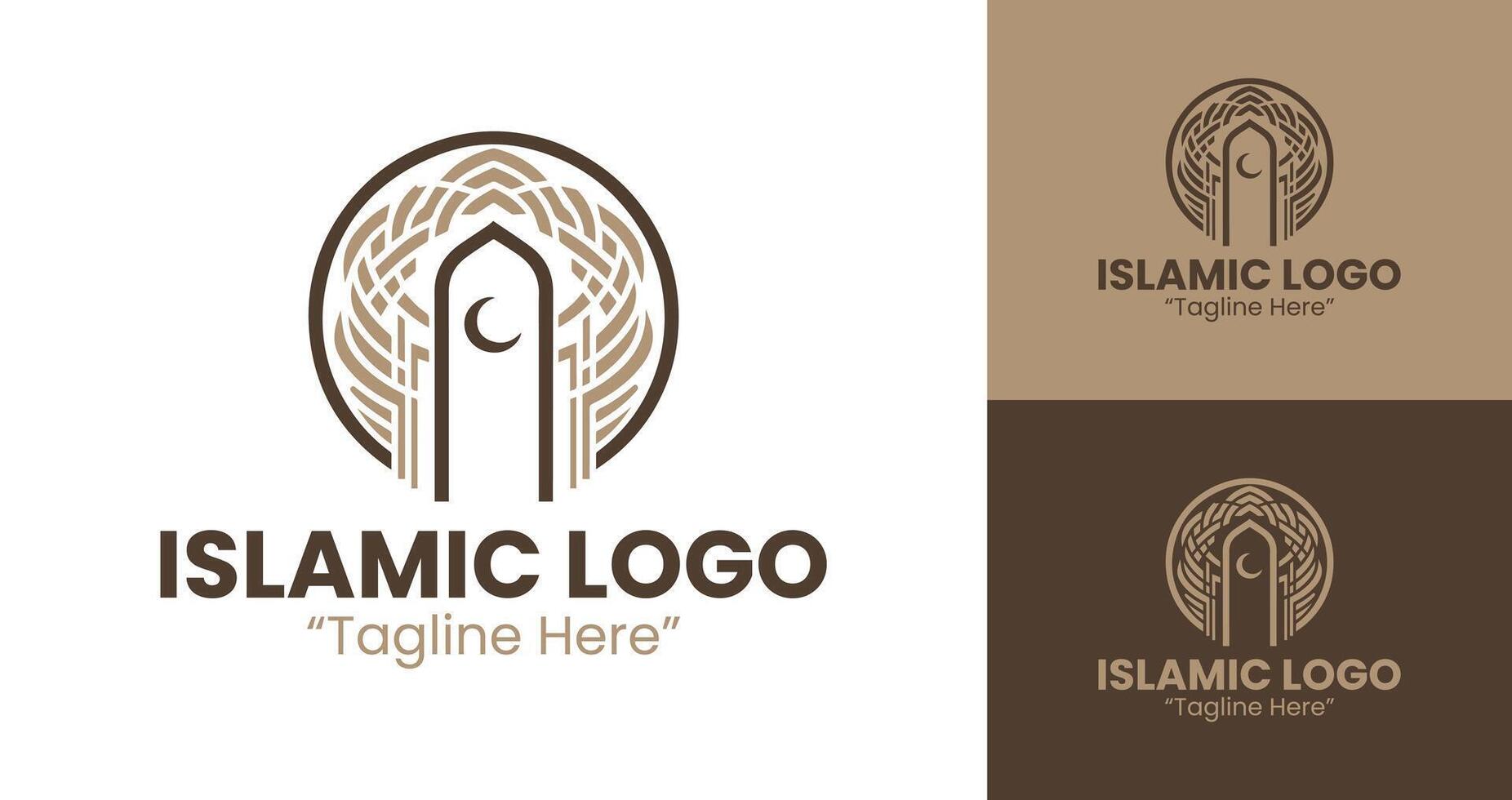 Professional and Stylish Warm Brown Islamic Logo Designs for Corporate Branding vector