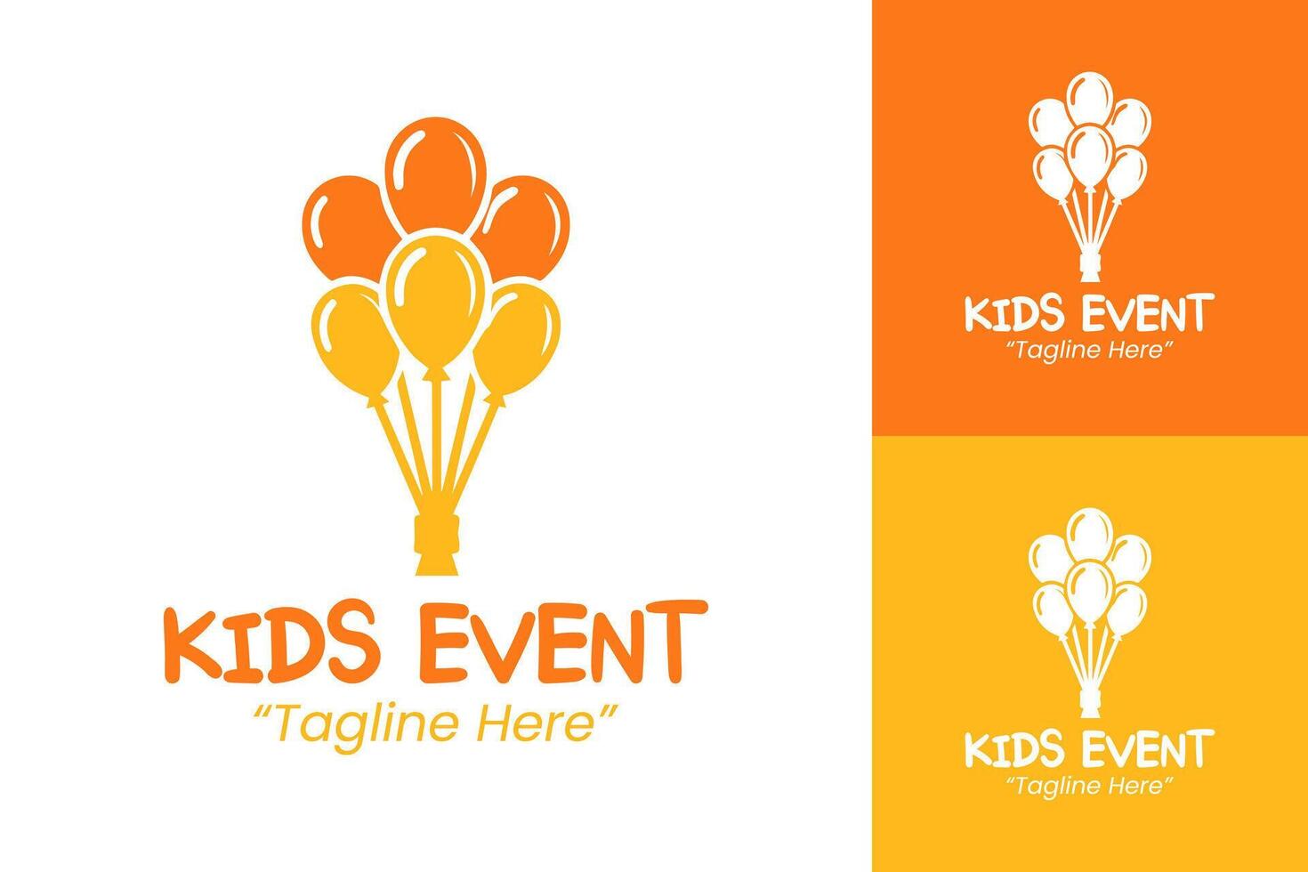 Energetic Orange Kids Event Logo for Party and Brand Promotion vector