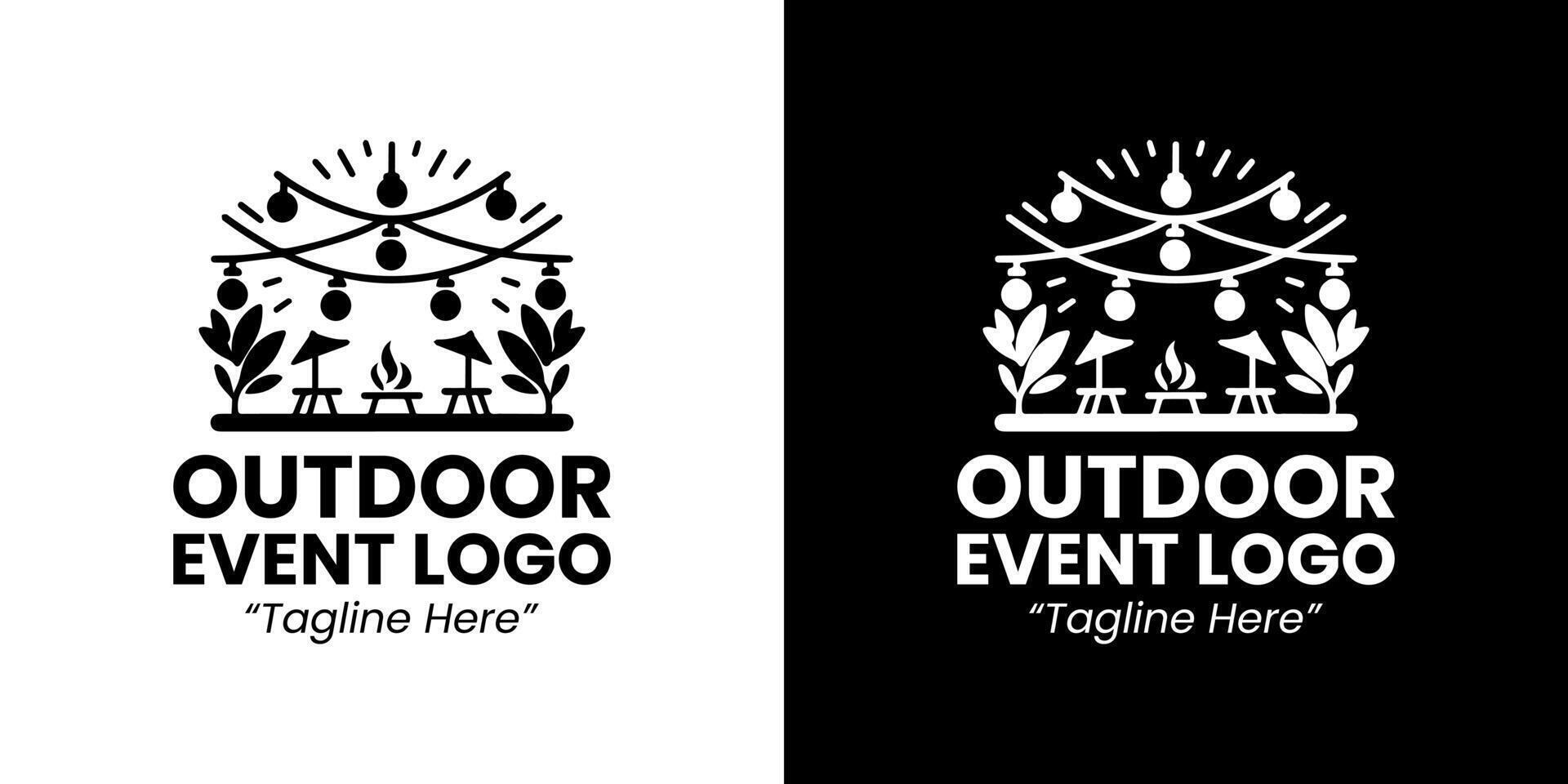 Black and White Outdoor Event Logo for Adventure and Nature Branding vector