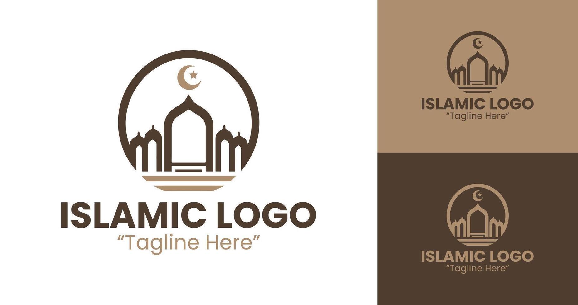 Luxury Islamic Logo Design with Brown Color for Modern Branding and Identity vector