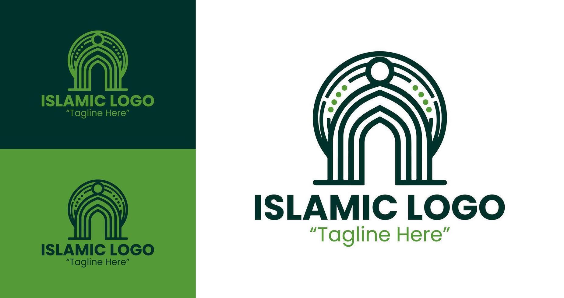 Unique and Creative Islamic Logo in Green for Digital Marketing vector