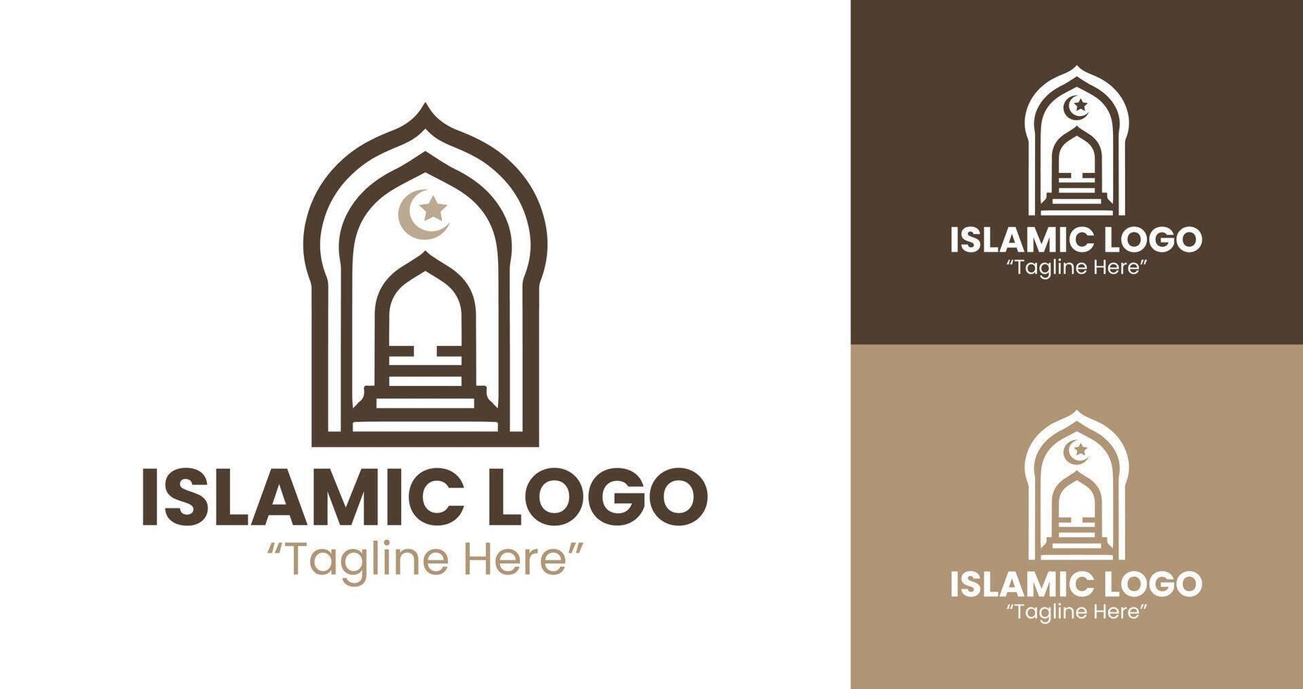Contemporary Islamic Logo Featuring Arabesque Mosque Design for Identity vector