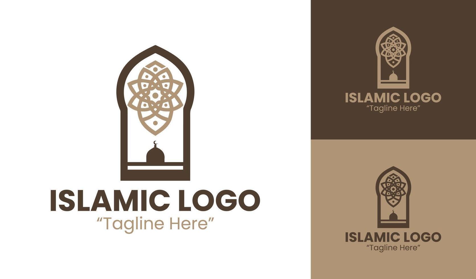 Timeless Warm Brown Islamic Logo Designs for Digital and Print Branding vector