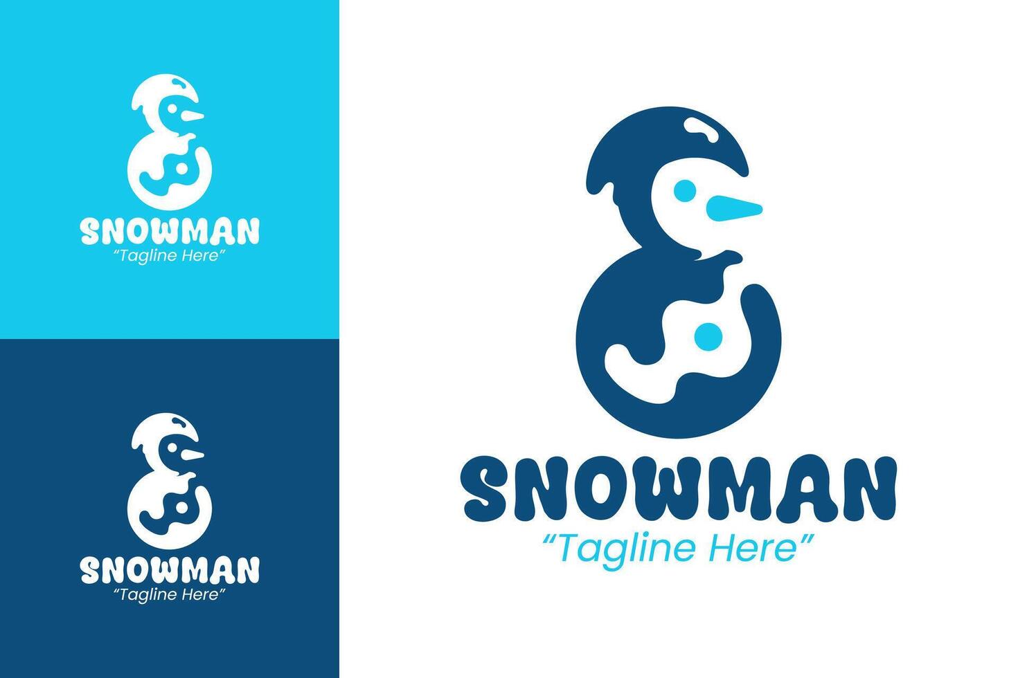 Winter-Themed Melting Snowman Logo for Seasonal Branding and Promotions vector