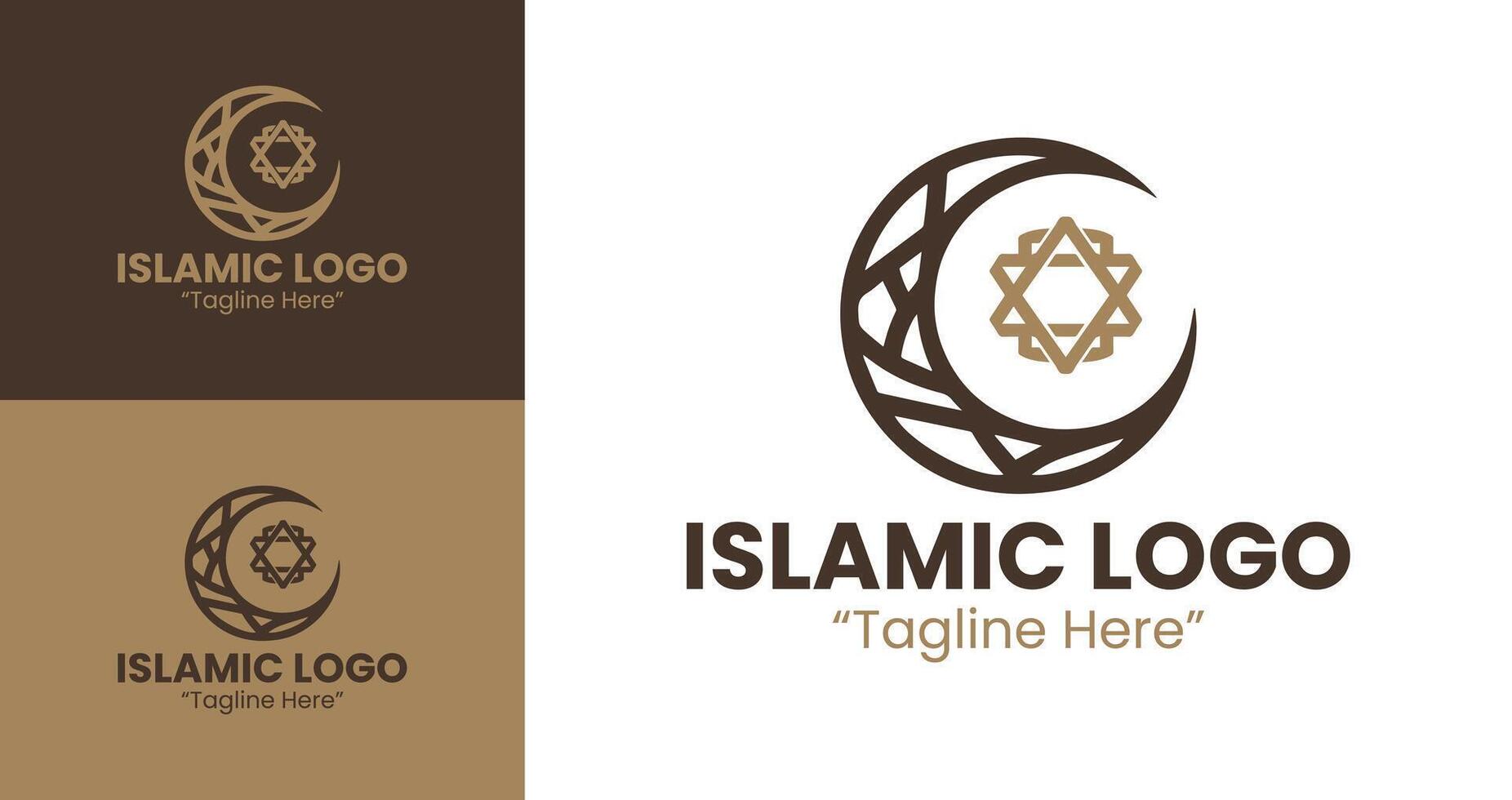 Elegant Islamic Logo for Business and Corporate Identity in Brown and Blue vector