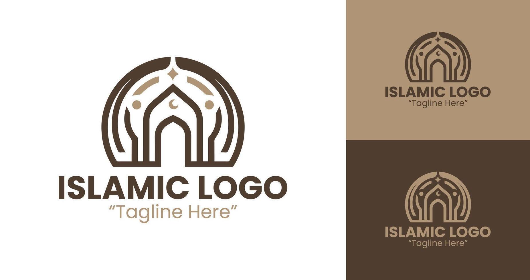 Minimalist Warm Brown Islamic Logo for Branding and Marketing vector