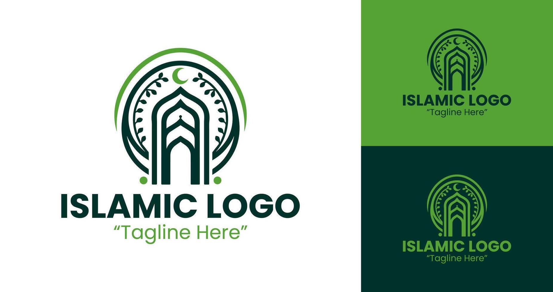 Sophisticated Islamic Logo in Green for Professional Branding vector