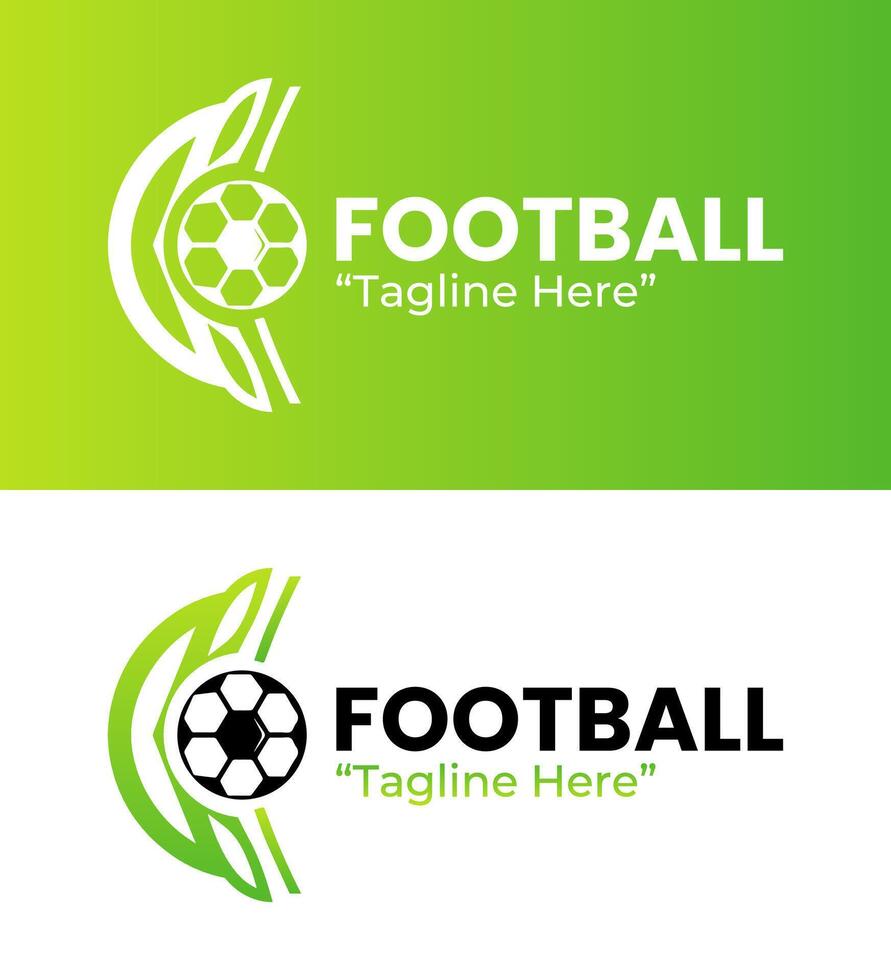 Sleek and Professional Green and White Football Logo for Club and Brand Identity vector