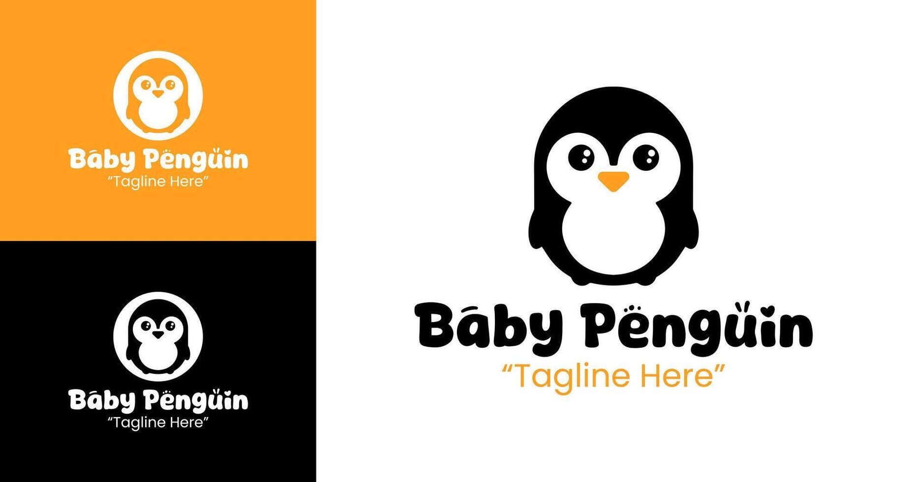 Modern Baby Penguin Logo Design for Kids Branding and Fun Events vector