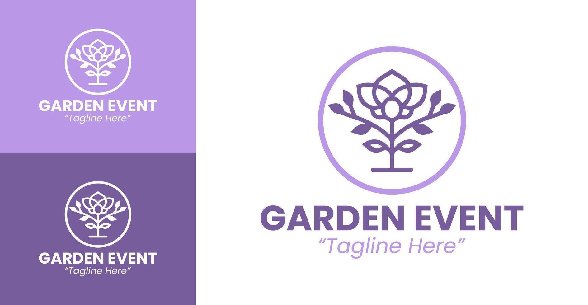 Unique Lilac Garden Event Logo for Nature-Themed Event Branding vector