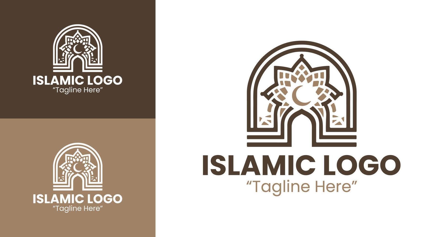 Beautiful Islamic Logo with Islamic Architecture Elements for Business vector
