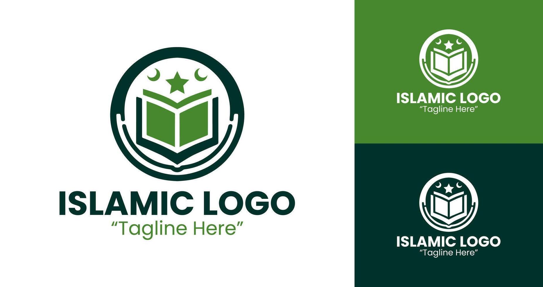 Modern Minimalist Islamic Quran Logo with Geometric Frame for Modern Branding and Events vector