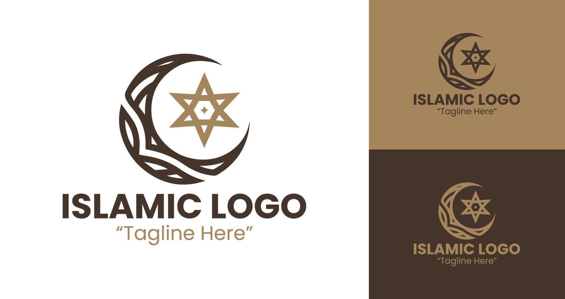 Premium Islamic Logo Design for Business Branding in Brown and Blue vector