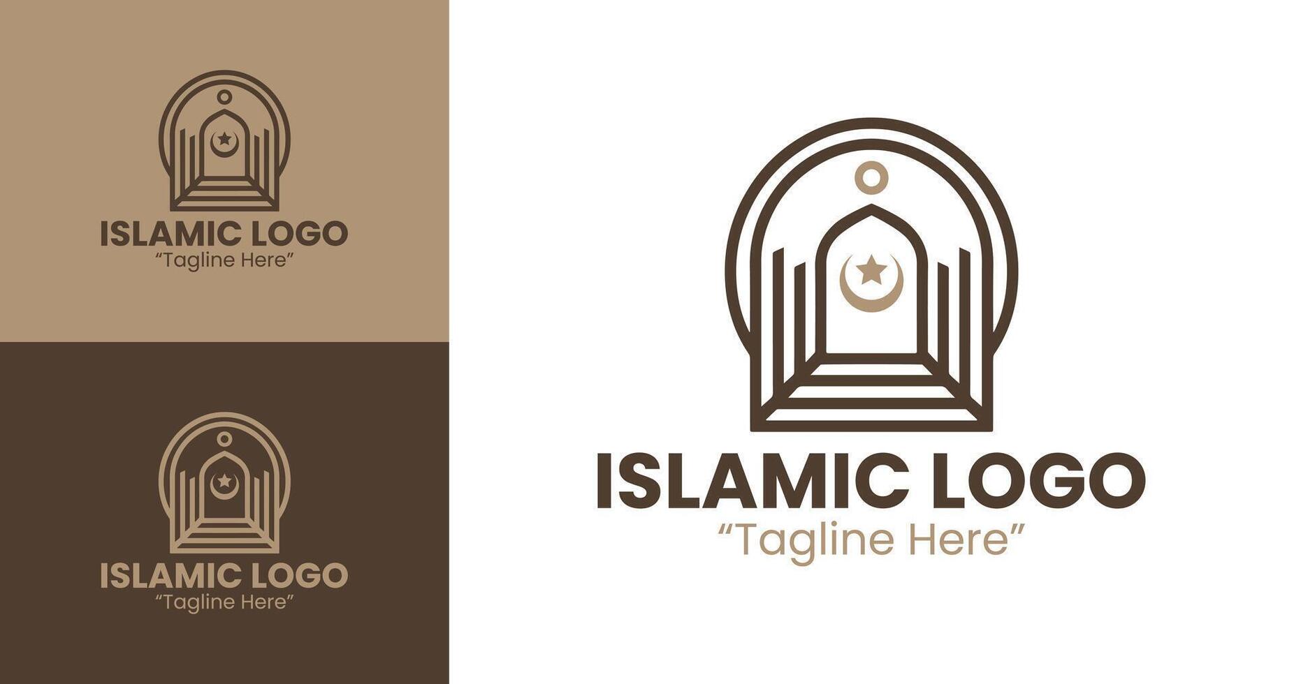 Chic Islamic Logo with Mosque and Star Symbols for Professional Branding vector