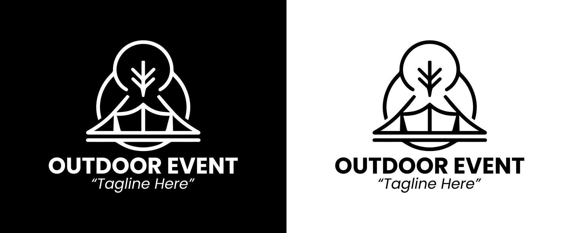 Creative Black and White Outdoor Event Logo for Nature and Landscape Events vector