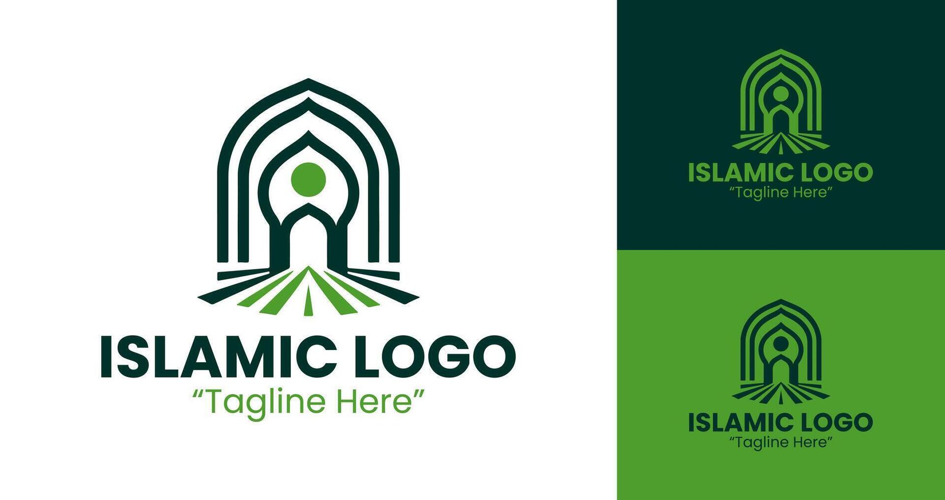 Professional Islamic Logo in Green Color for Clean and Modern Branding vector