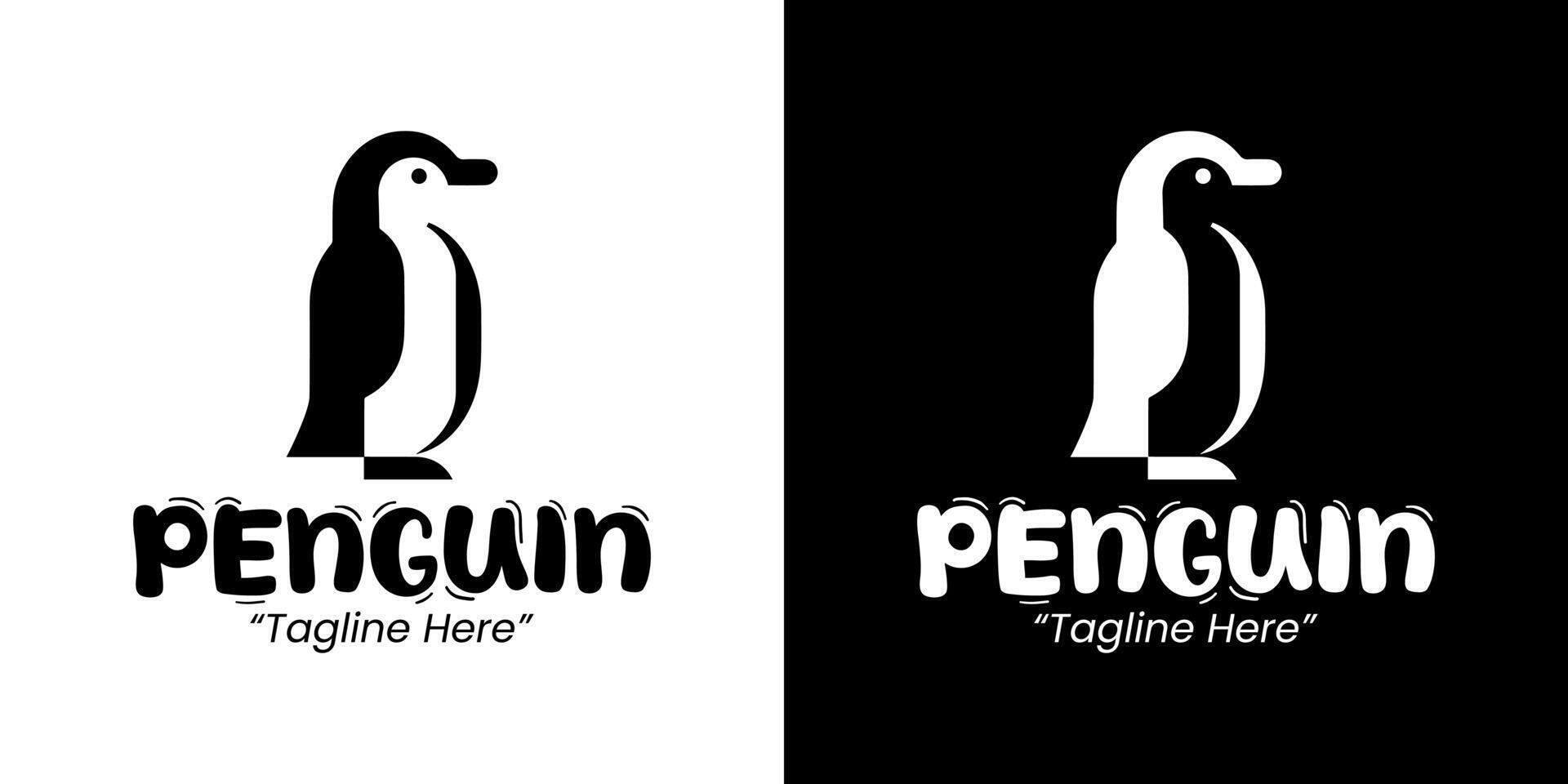 Minimalist Penguin Silhouette Logo for Business Branding and Design vector