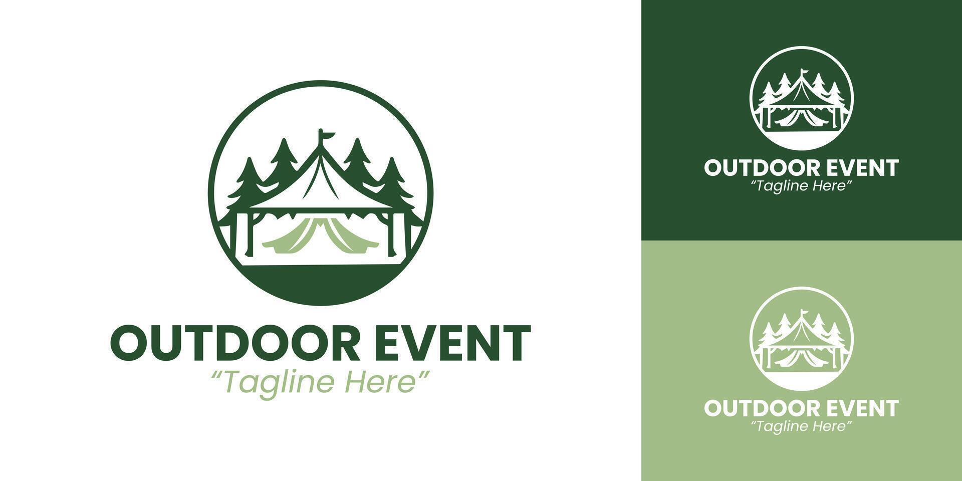 Eco-Friendly Green Outdoor Event Logo for Nature and Eco Branding vector