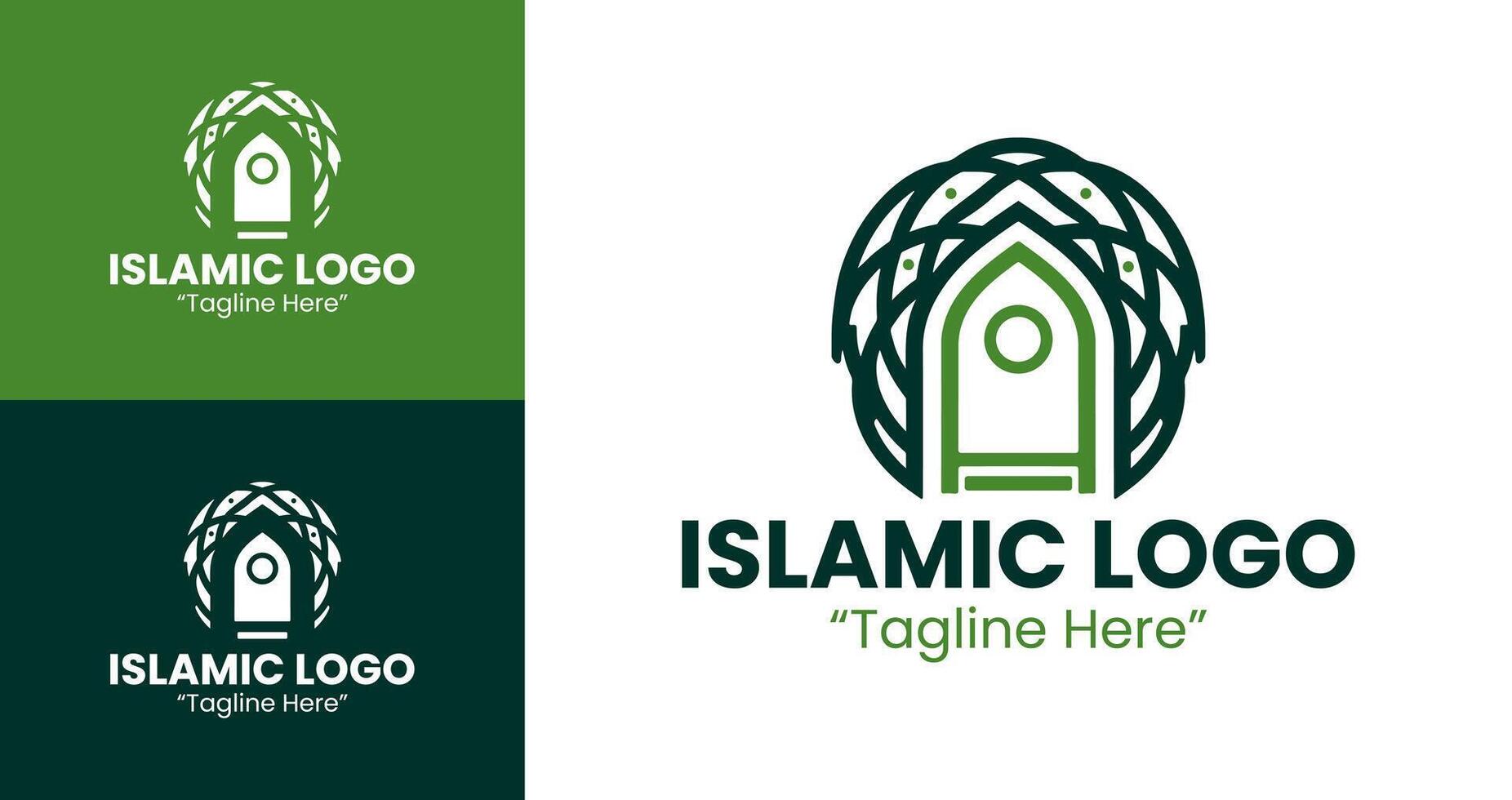 Modern Minimalist Islamic Logo Design in Green for Digital Branding vector