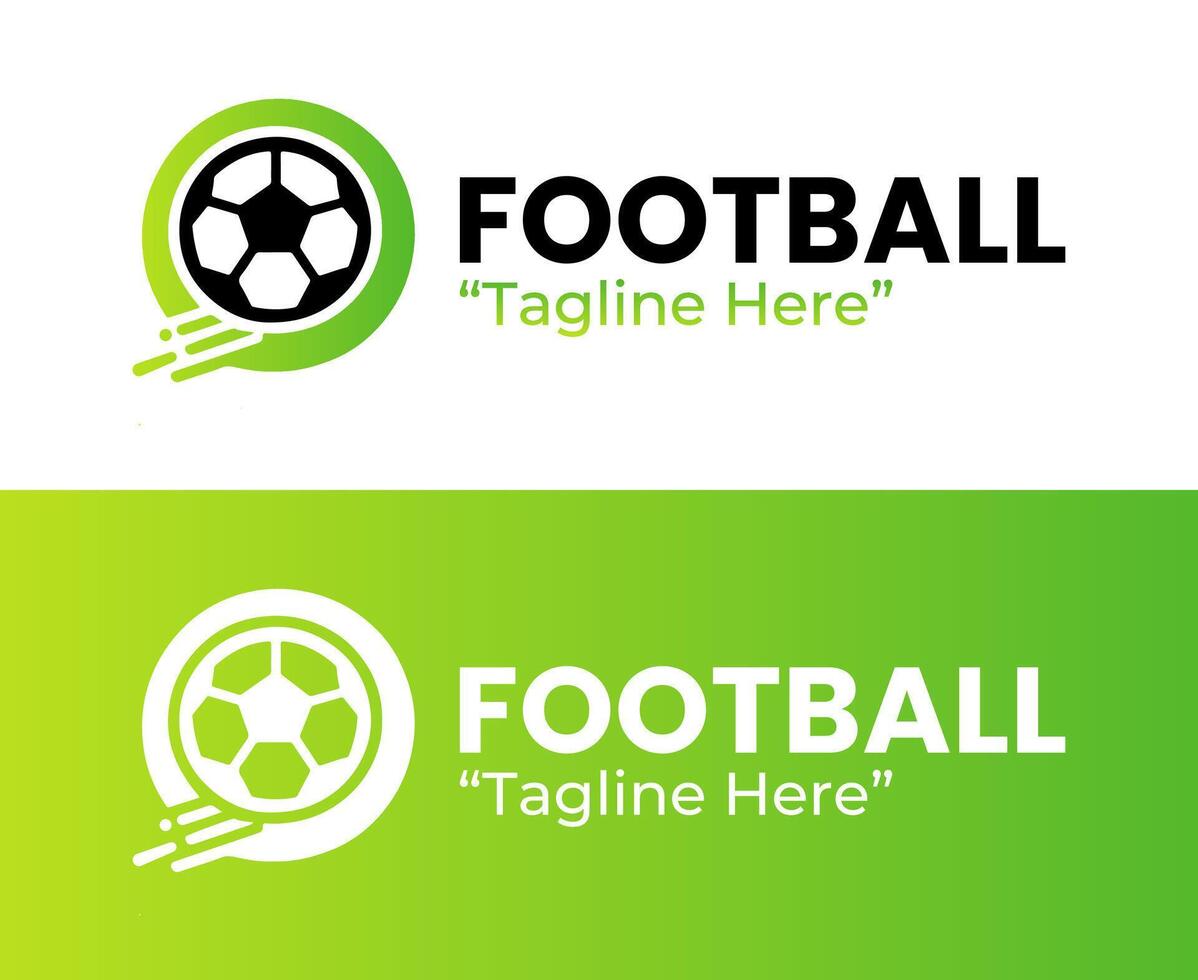 Minimalist Football Logo in Green and White for Branding and Sports Clubs vector