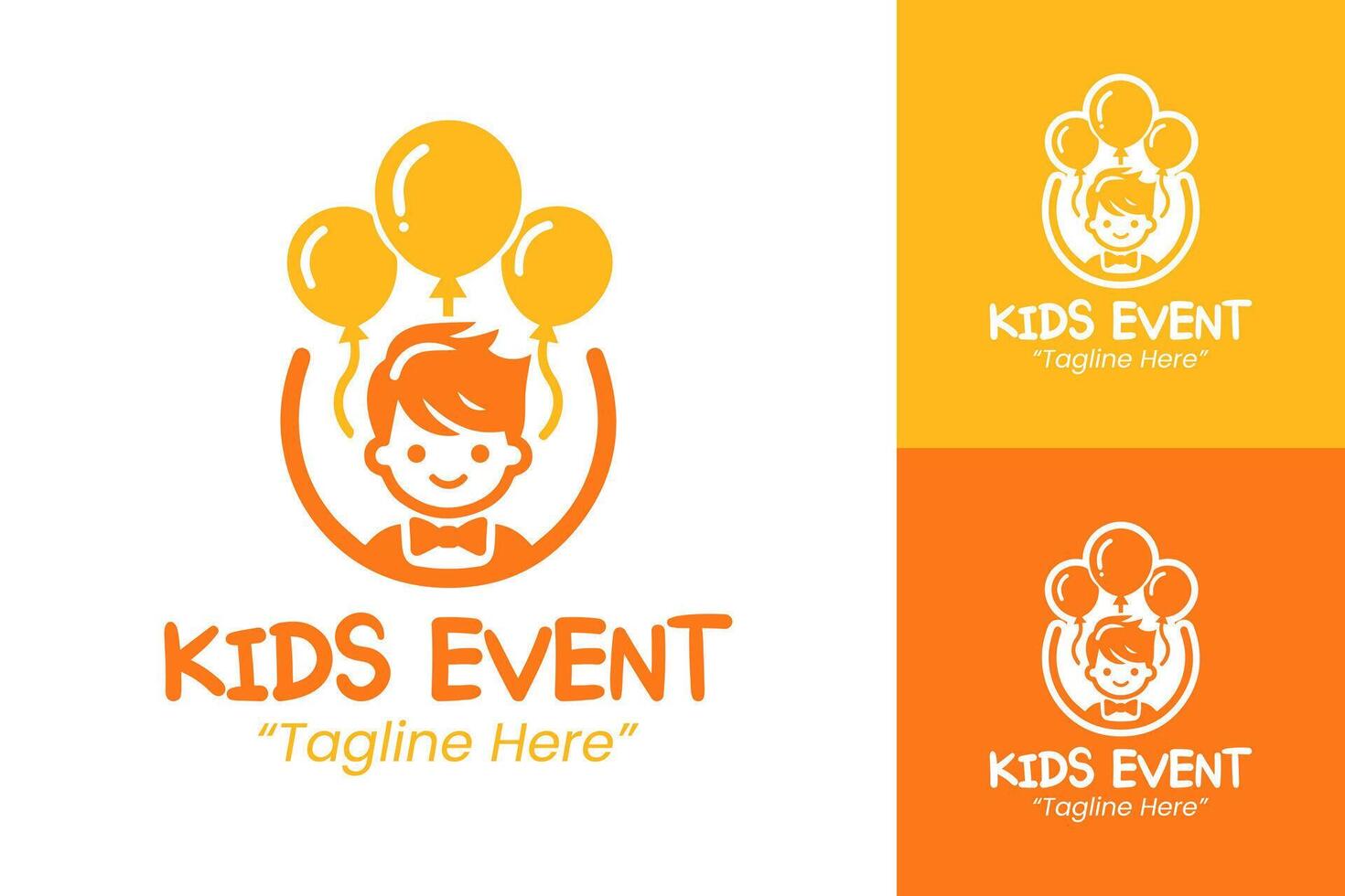 Vibrant Orange Kids Event Logo for Fun and Creative Party Branding vector