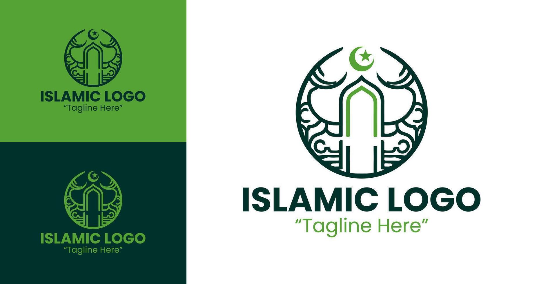 Unique and Versatile Islamic Logo in Green for Branding Solutions vector