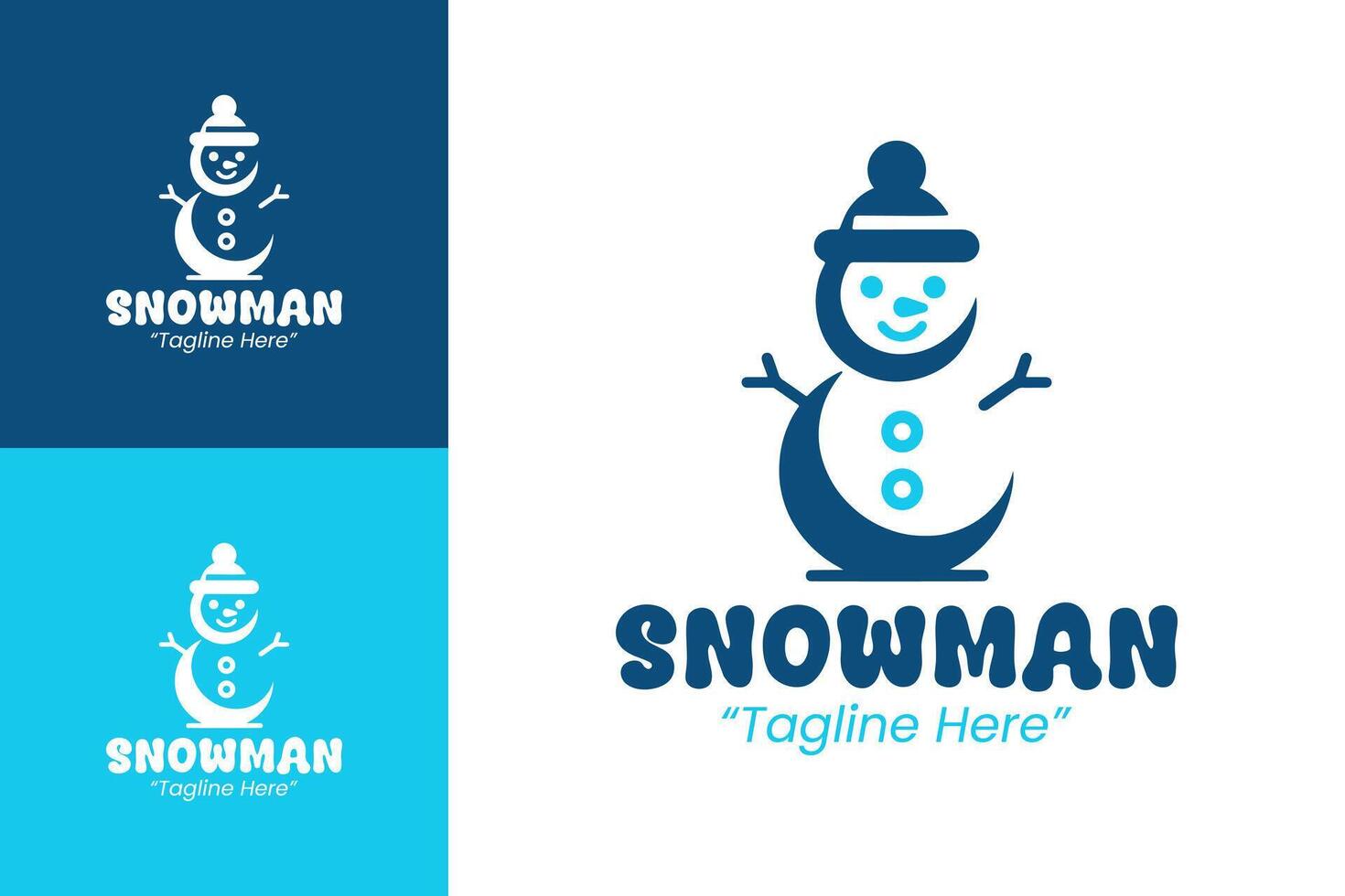 Creative Melting Snowman Logo for Winter Season Event and Marketing Campaigns vector