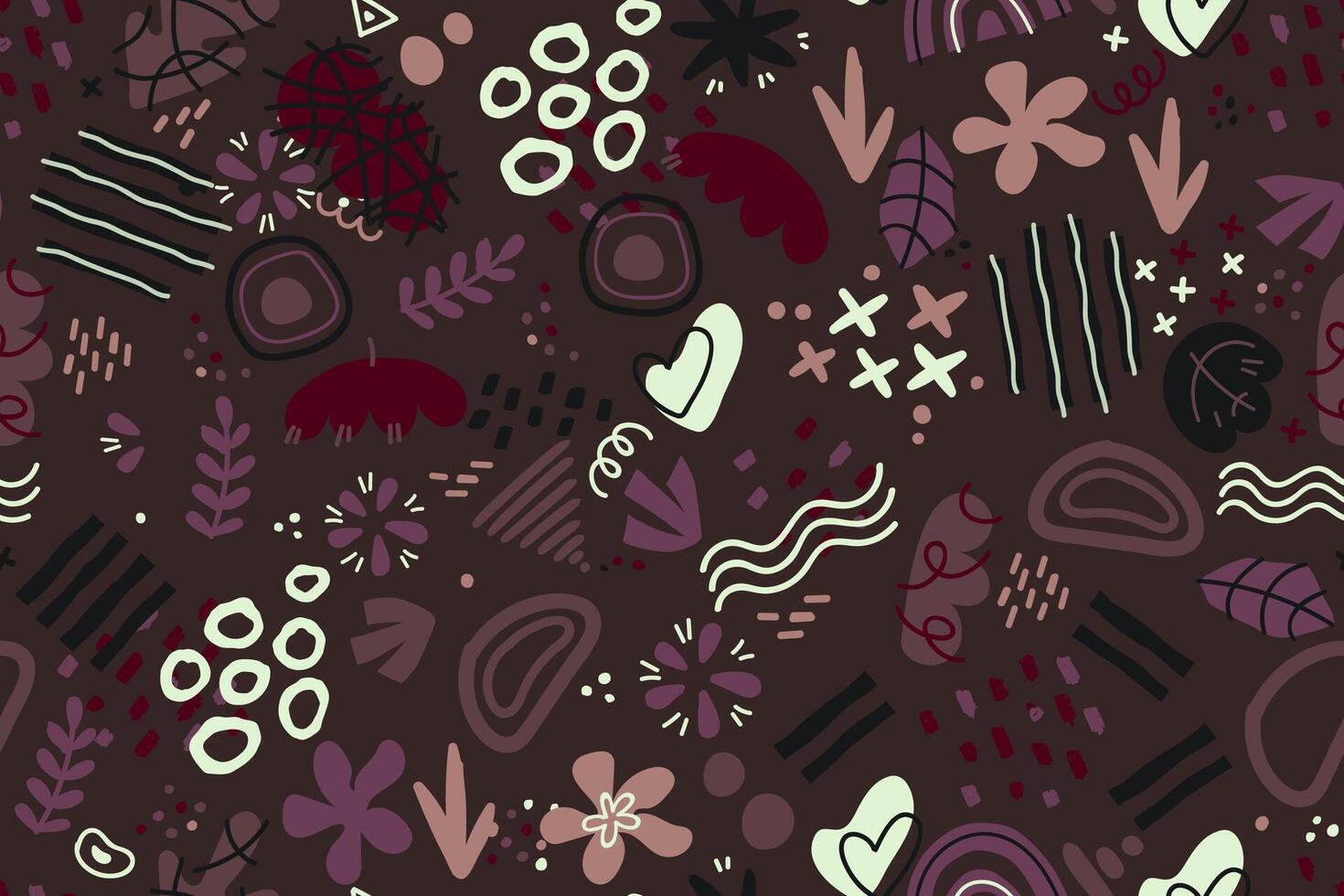 seamless pattern flat abstract doodle design background vector