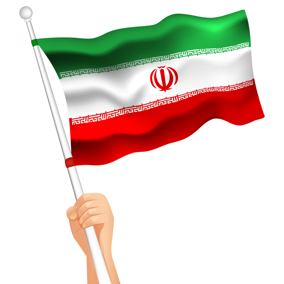 Hand Holding Flag of Iran png