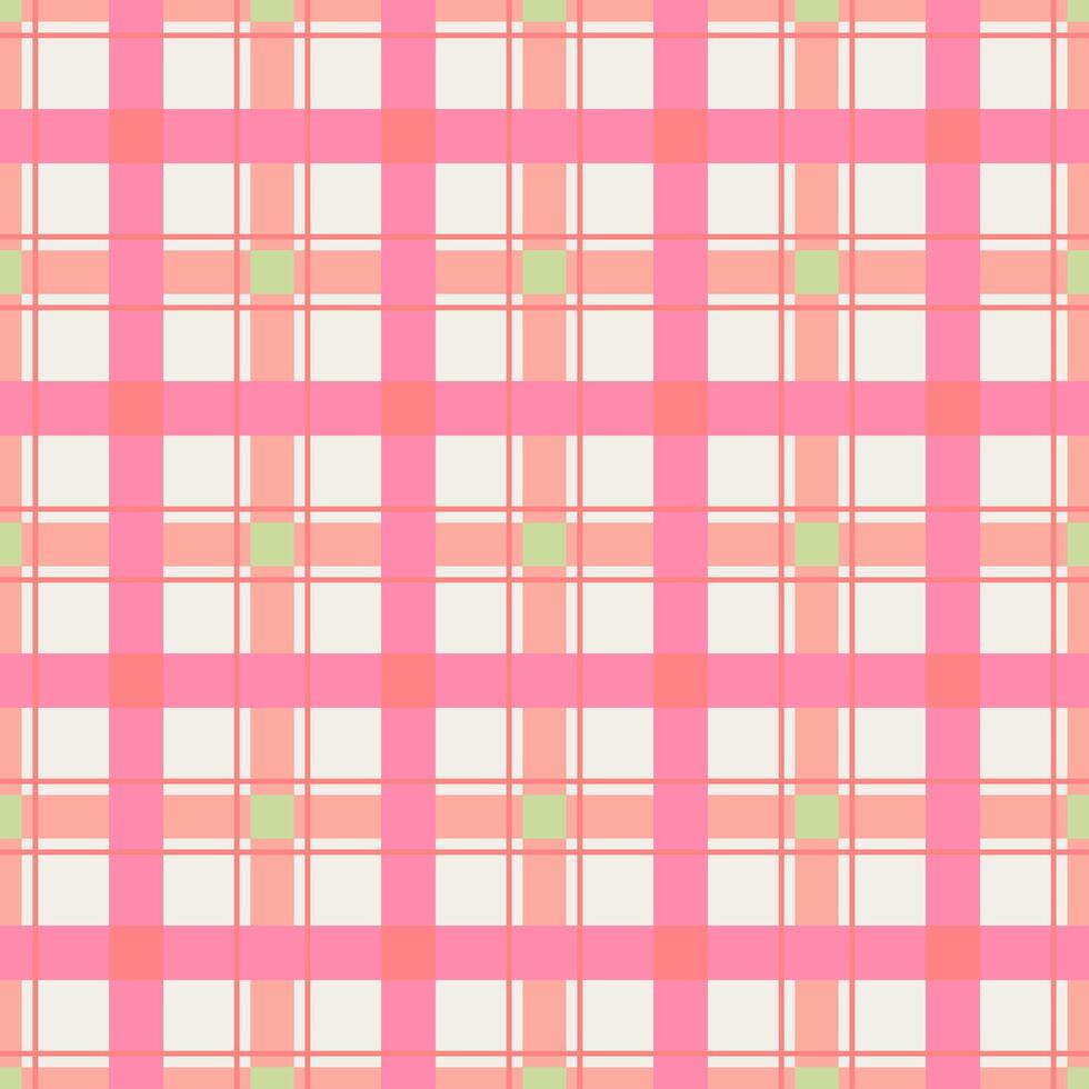 A soft pink and green plaid pattern, perfect for a cozy design vector