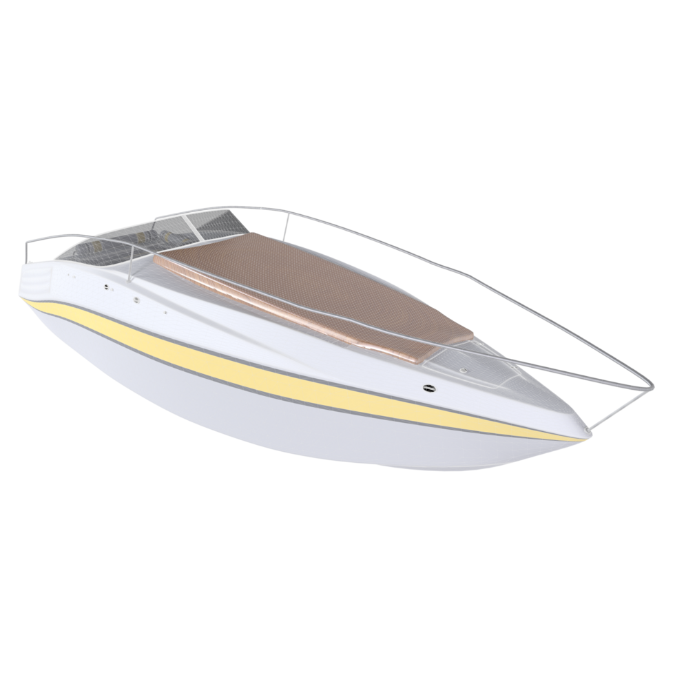 Speedboat isolated on transparent, 3d rendering png