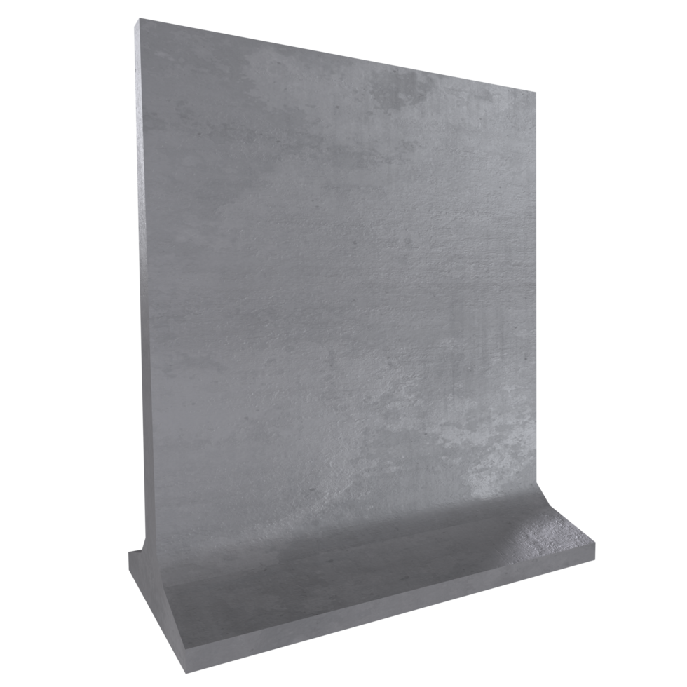Concrete wall isolated on transparent png