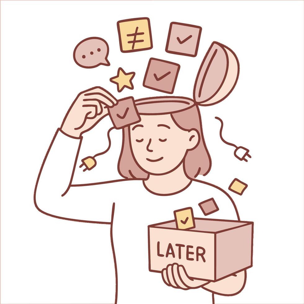 Organizing thoughts and tasks in creative way can enhance productivity and reduce stress vector