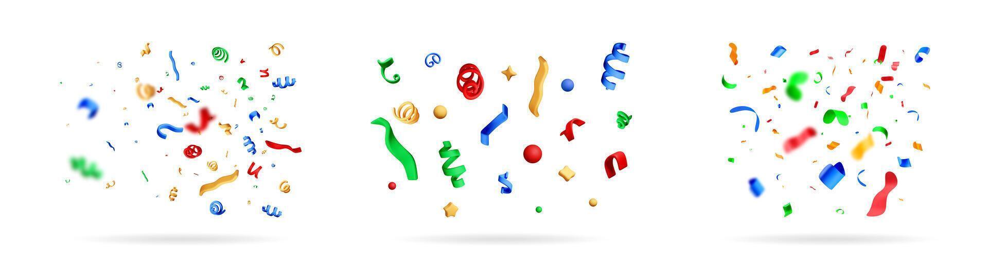 Colorful festive confetti scatter vector