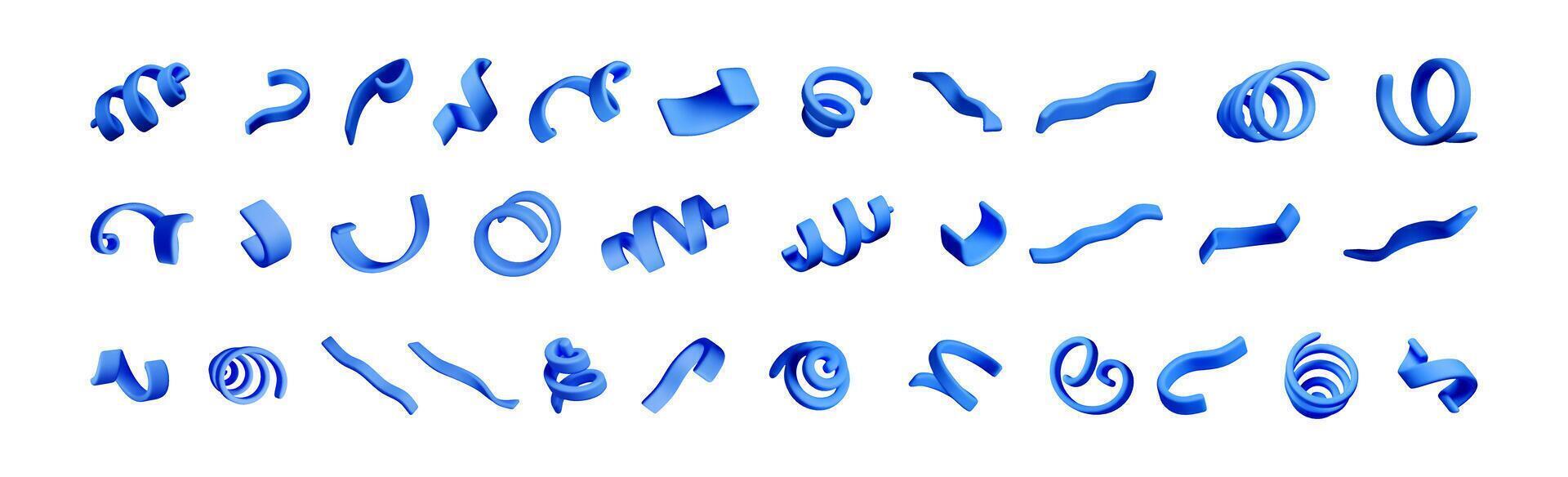 Collection of blue ribbon designs vector