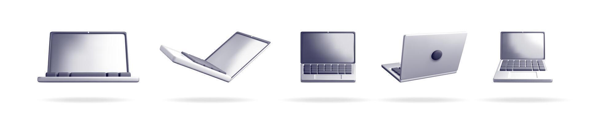 Different designs of laptops vector
