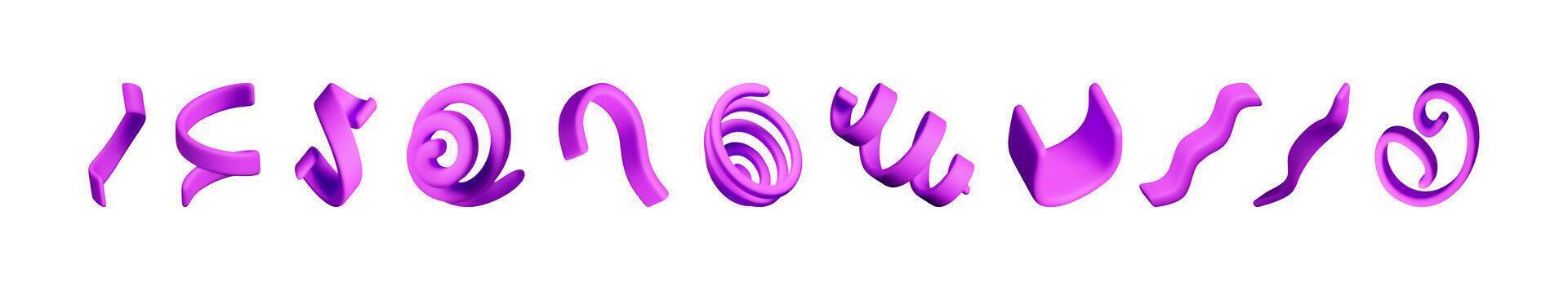 Purple fluid shapes flowing. Colorful abstract forms vector