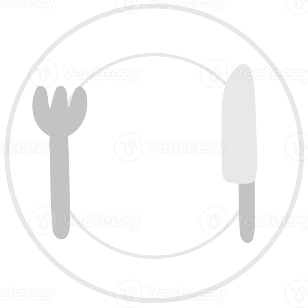 plate with fork and knife icon on transparent background png
