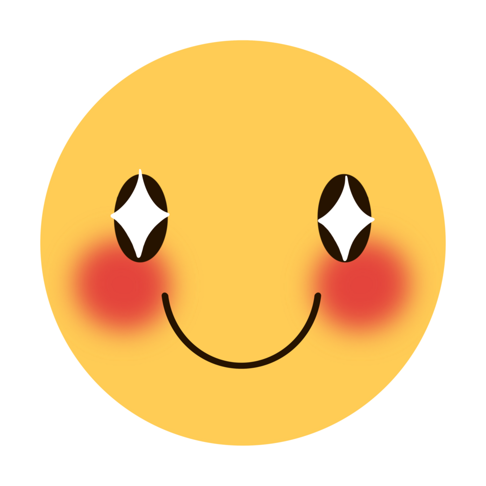 Yellow emoji with a smiling face and excited winking eyes png