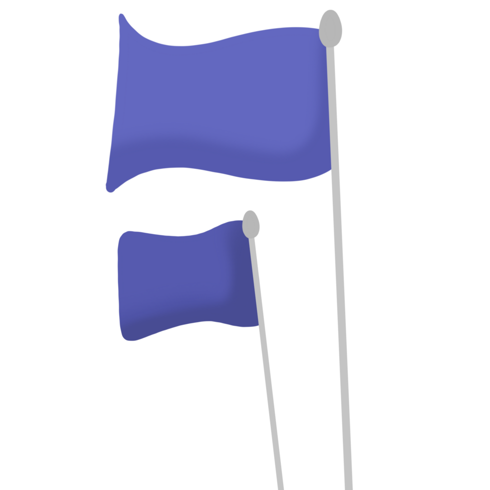 Purple flag on two poles with transparent background png