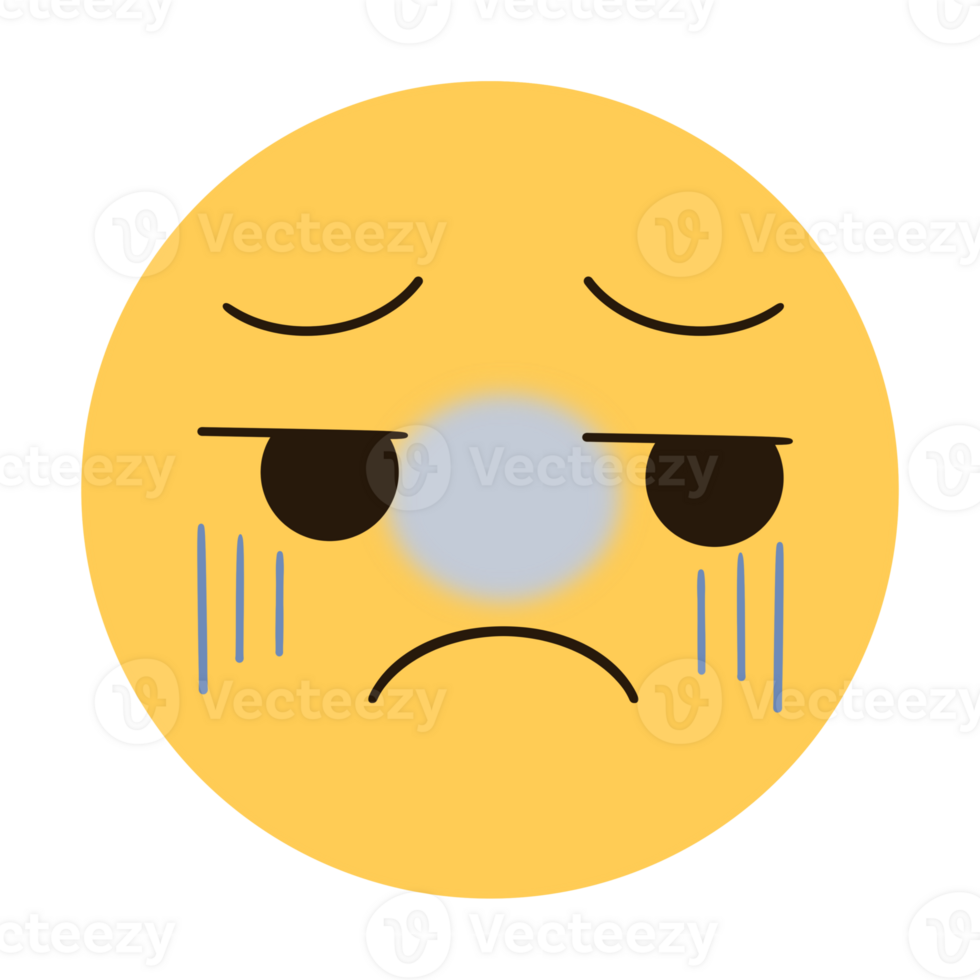 Yellow worried and sick emoji png