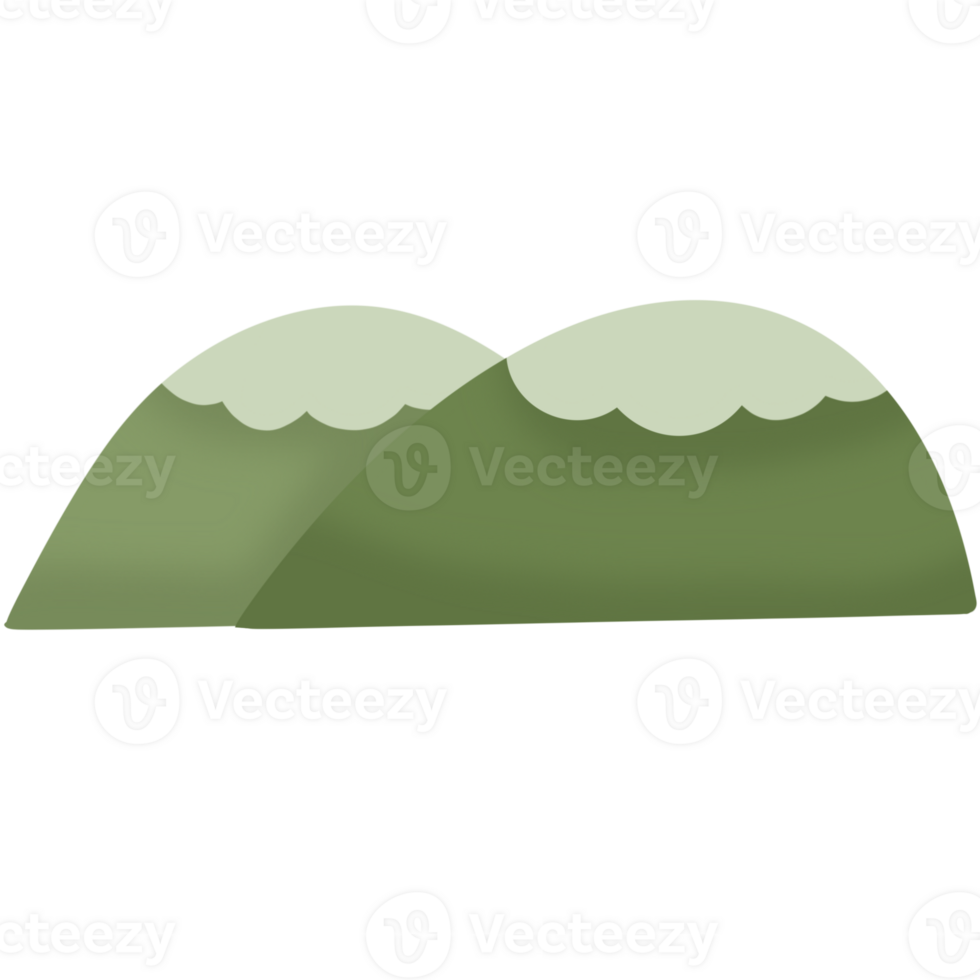 green mountains icon, cartoon style png