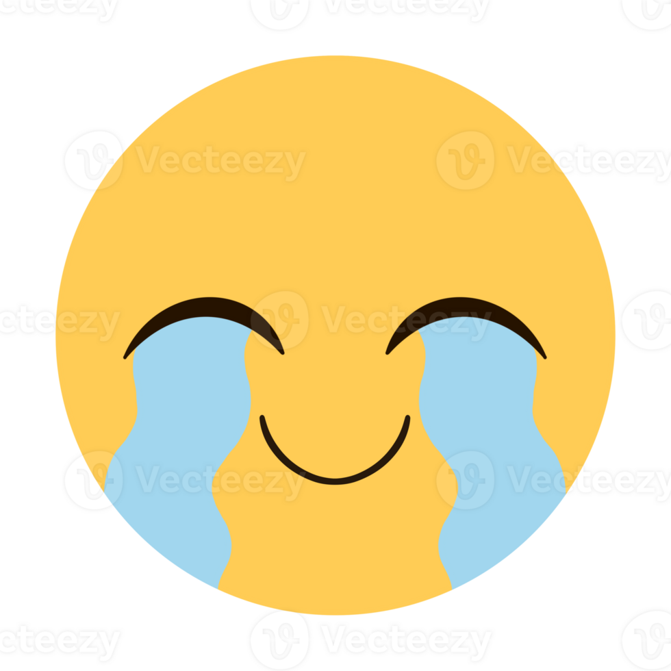 Yellow emoji with a smiling face with tears of joy png