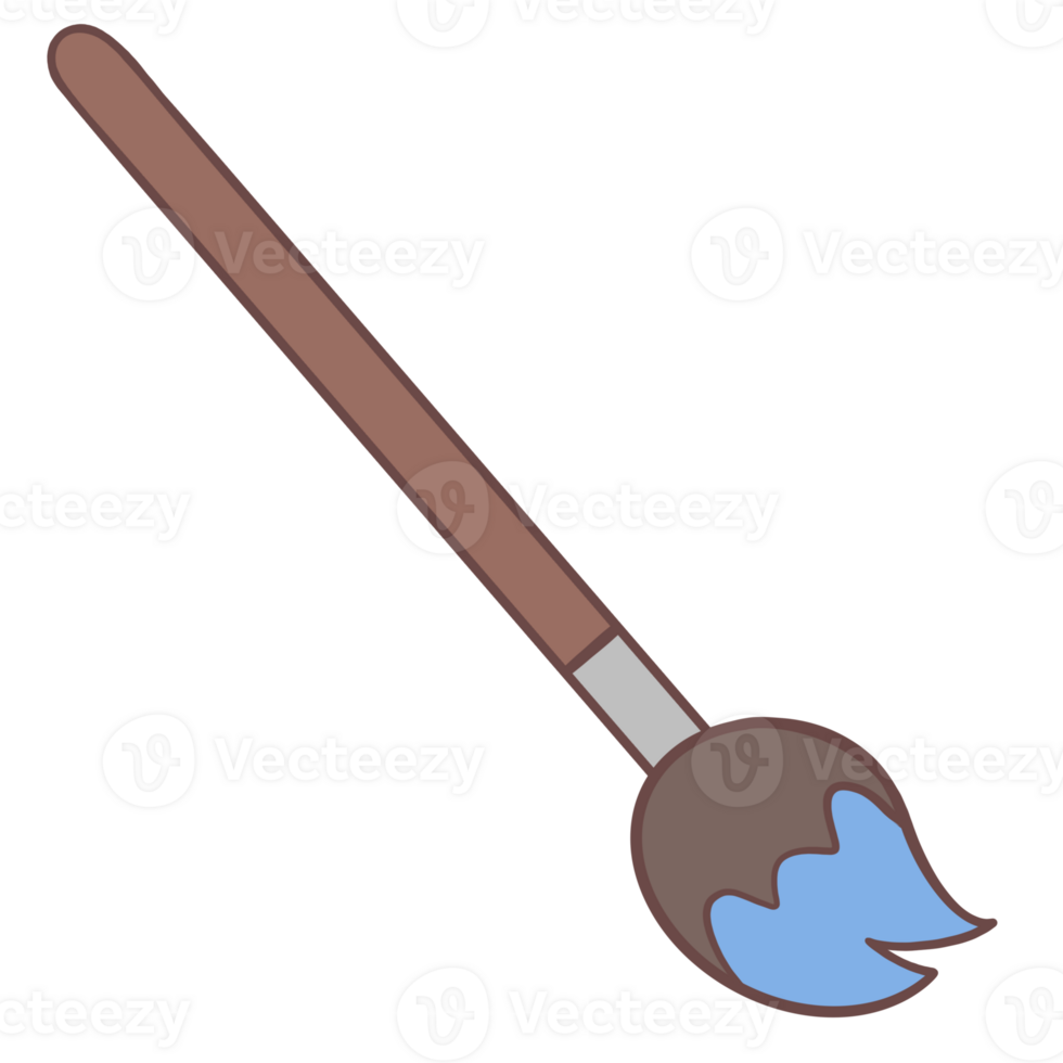 Blue paintbrush on transparent background png
